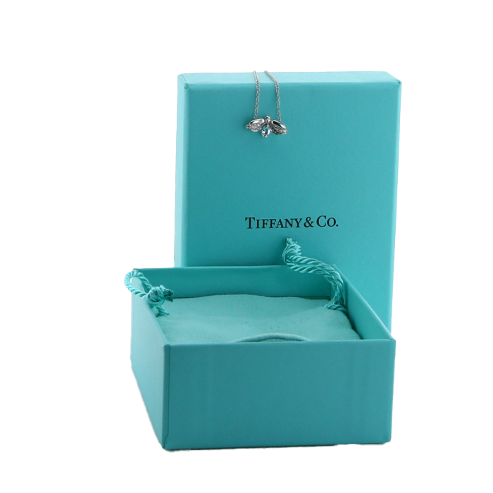 Collar Tiffany 
Co Paper Flowers de platino, diamantes y aguamarina - Detail D2