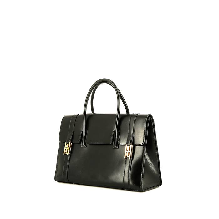 Hermès  Drag handbag  in black box leather - 00pp