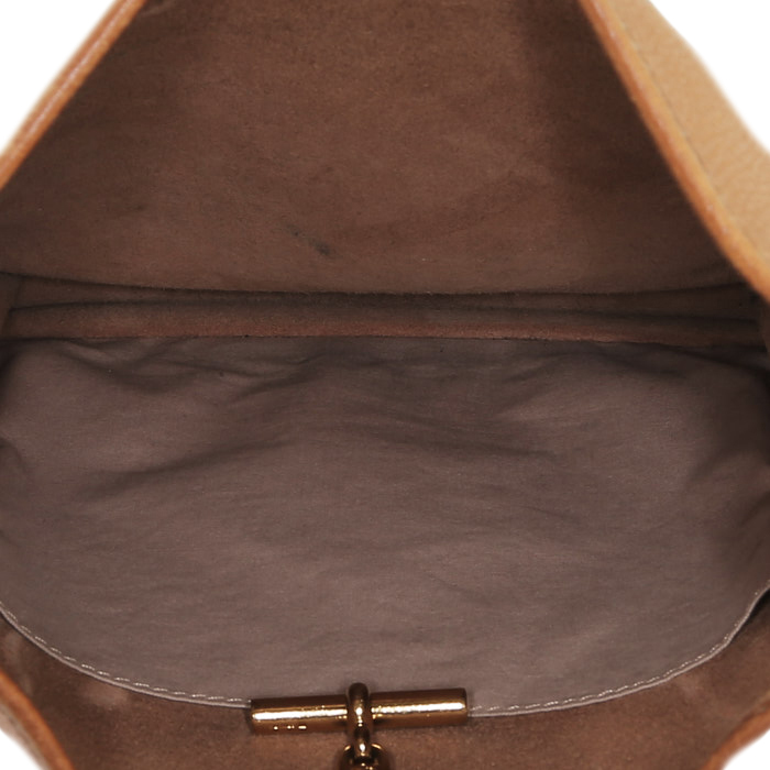 Borsa a spalla Hermès Vespa in pelle togo gold - Detail D2