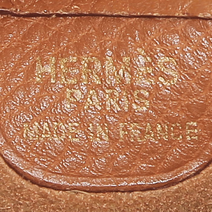 Borsa a spalla Hermès Vespa in pelle togo gold - Detail D3