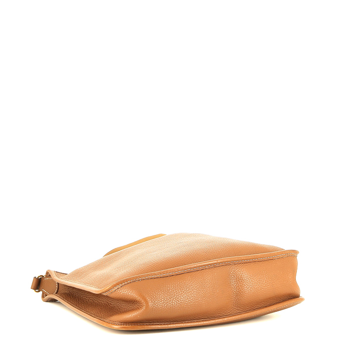 Borsa a spalla Hermès Vespa in pelle togo gold - Detail D4