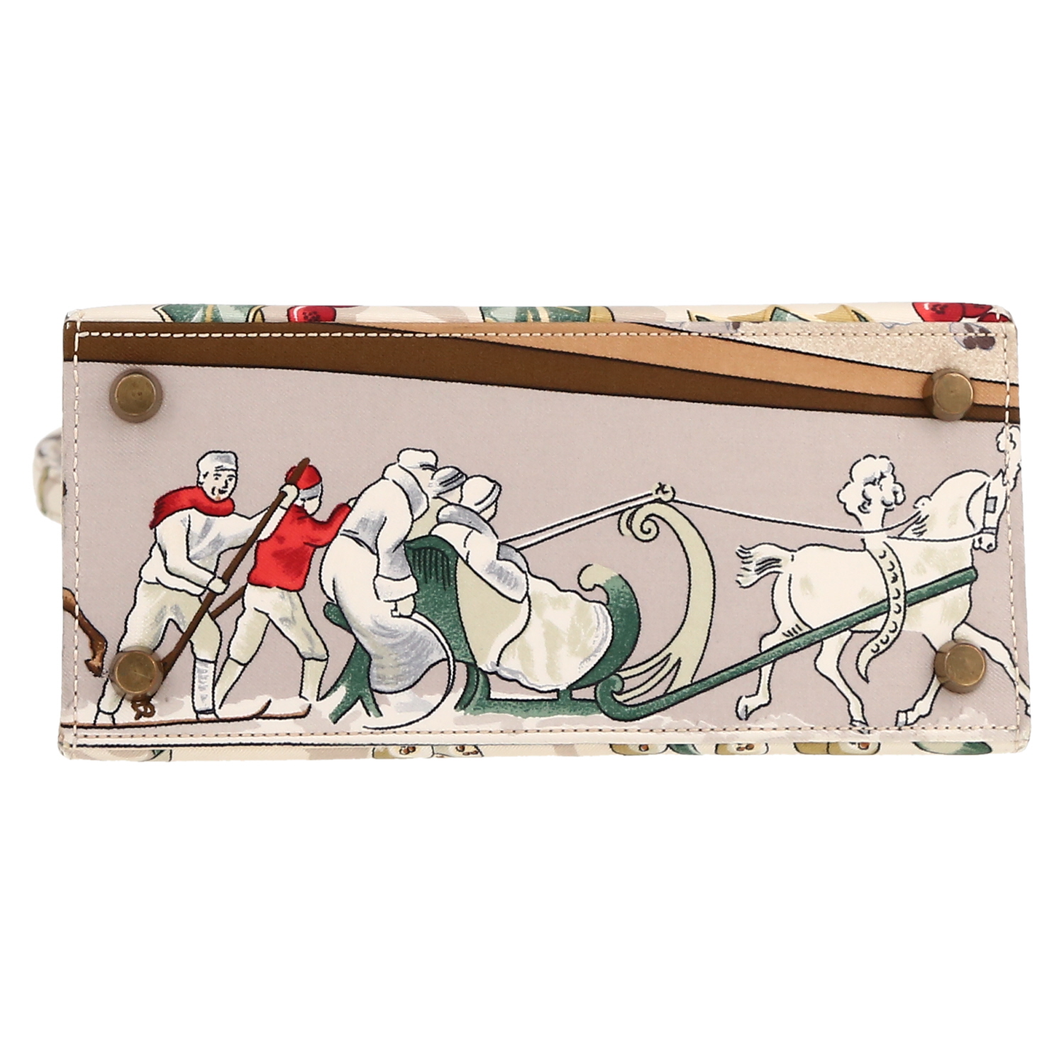 Sac à main Hermès  Kelly 20 cm en soie beige - Detail D1