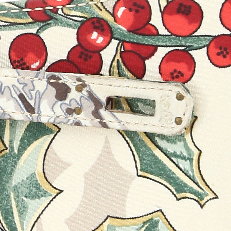 Borsa Hermès  Kelly 20 cm in seta beige - Detail D4