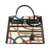 Hermès  Kelly 32 cm handbag  in beige canvas  and black leather - 360 thumbnail