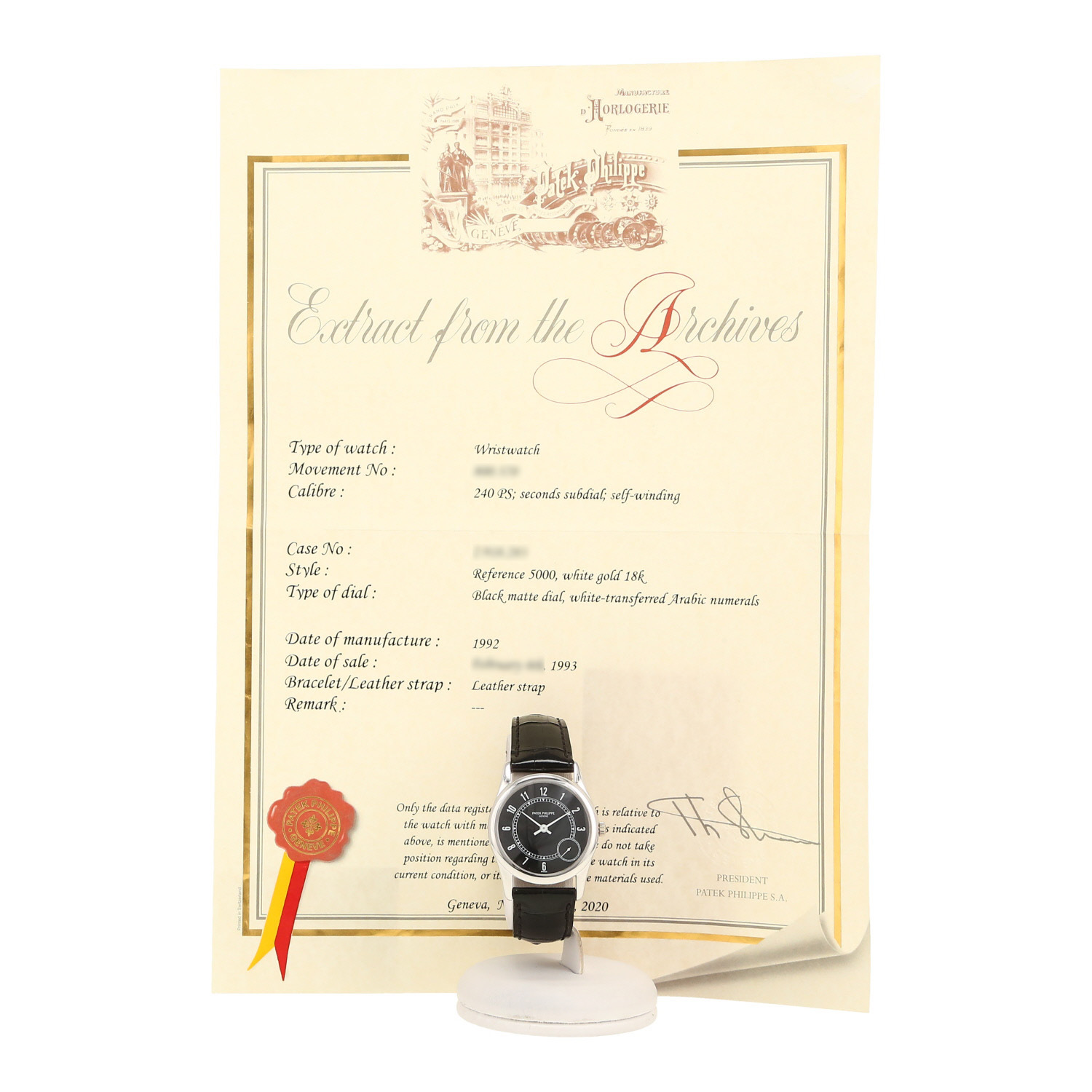 Reloj Patek Philippe Calatrava de oro blanco Ref: Patek Philippe - 5000  Circa 1992
