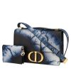 Dior  30 Montaigne shoulder bag  in black and blue leather - 00pp thumbnail