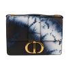Dior  30 Montaigne shoulder bag  in black and blue leather - 360 thumbnail