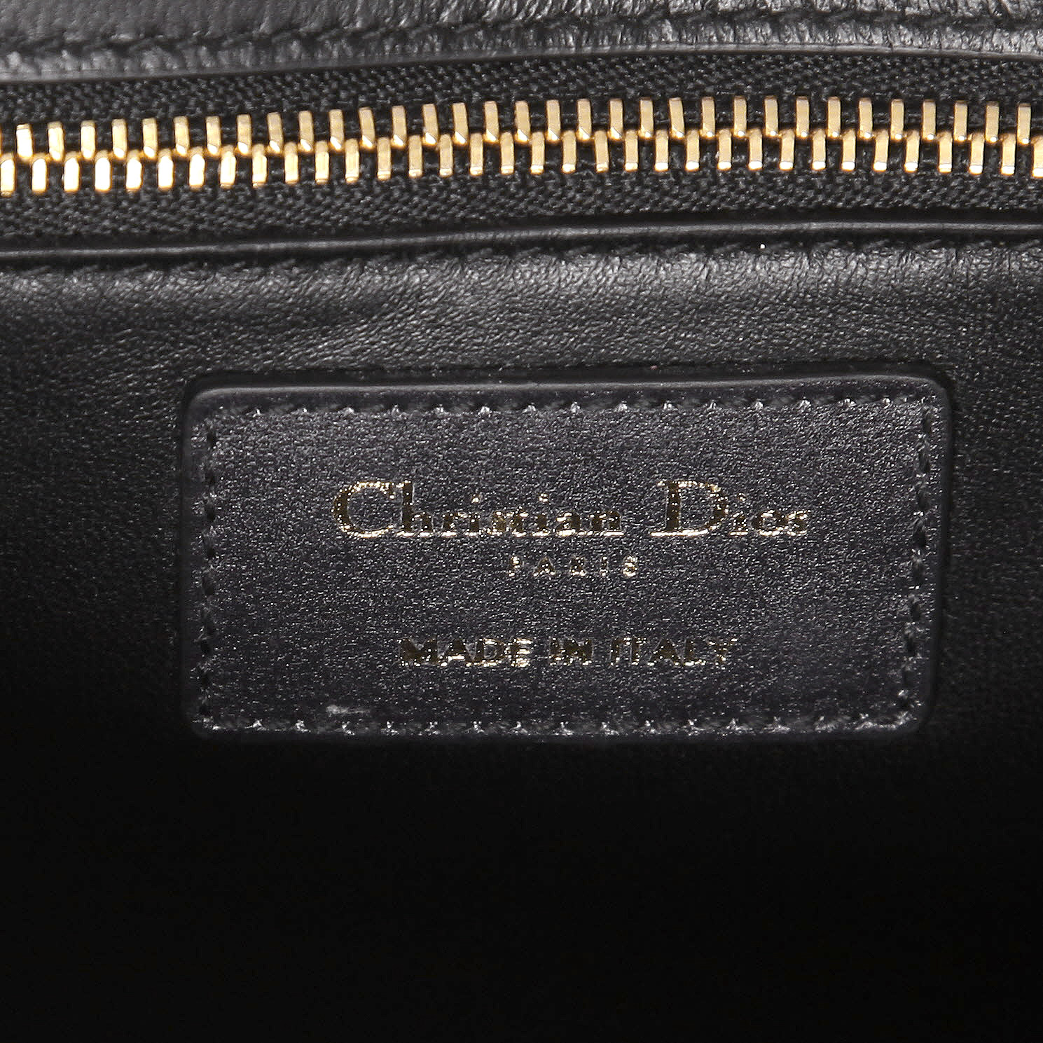 Dior  30 Montaigne shoulder bag  in black and blue leather - Detail D2
