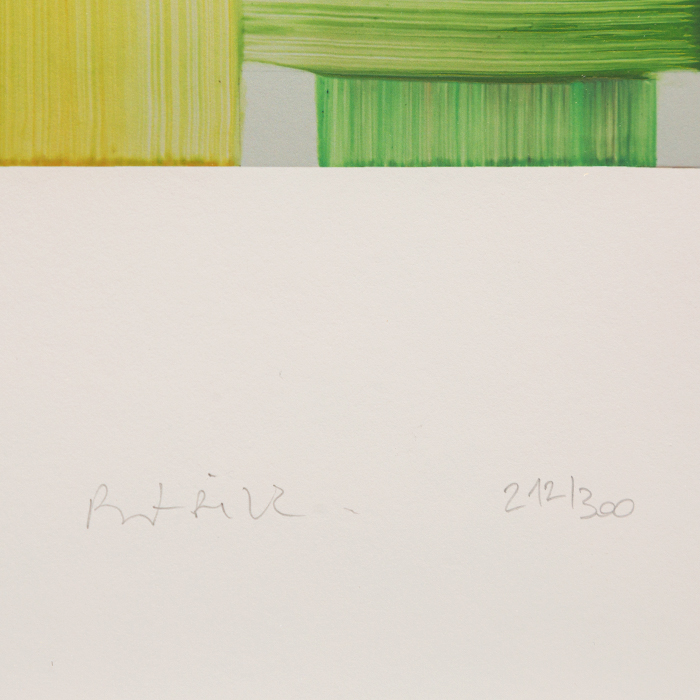 Bernard Frize, "Caisse", digital print in colors on paper, signed, numbered and framed, of 2013
