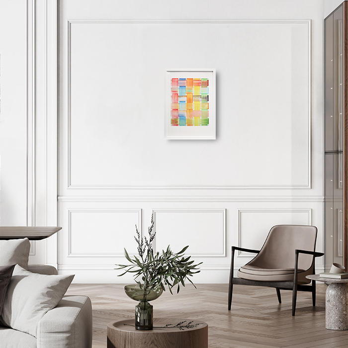 Bernard Frize, "Caisse", impression digitale en couleurs sur papier, signée, numérotée et encadrée, de 2013 - Detail D3