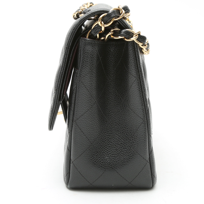 Borsa a tracolla Chanel  Timeless Jumbo in pelle martellata e trapuntata nera - Detail D6