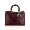 Dior Diorissimo medium model shopping bag in burgundy, pink and black tricolor leather - 360 thumbnail