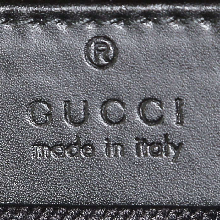 Sac bandoulière Gucci  Suprême GG en toile monogram grise et cuir noir - Detail D3