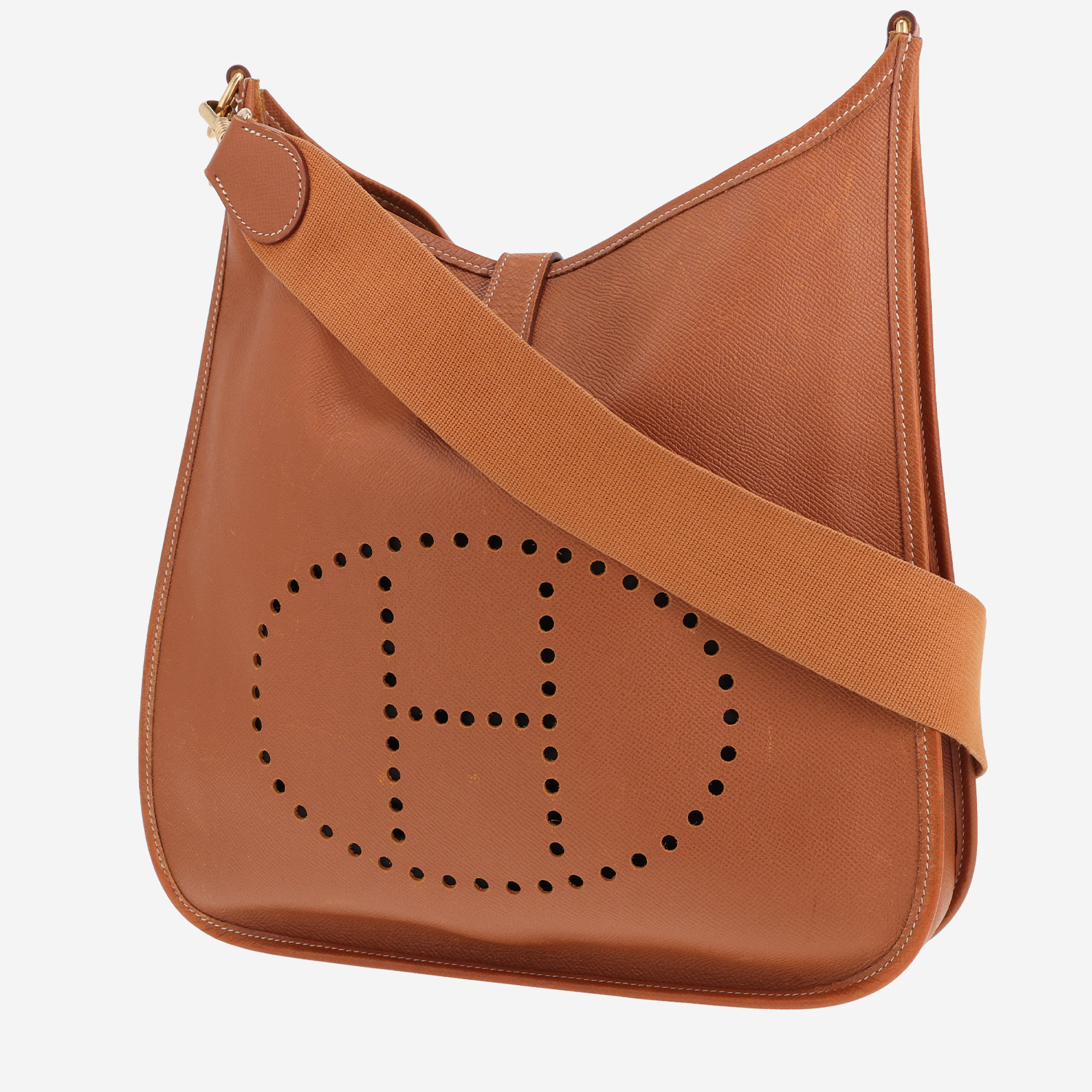 Hermès Evelyne shoulder bag in gold Courchevel leather