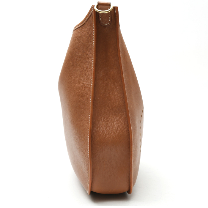 Hermès Evelyne shoulder bag in gold Courchevel leather - Detail D5
