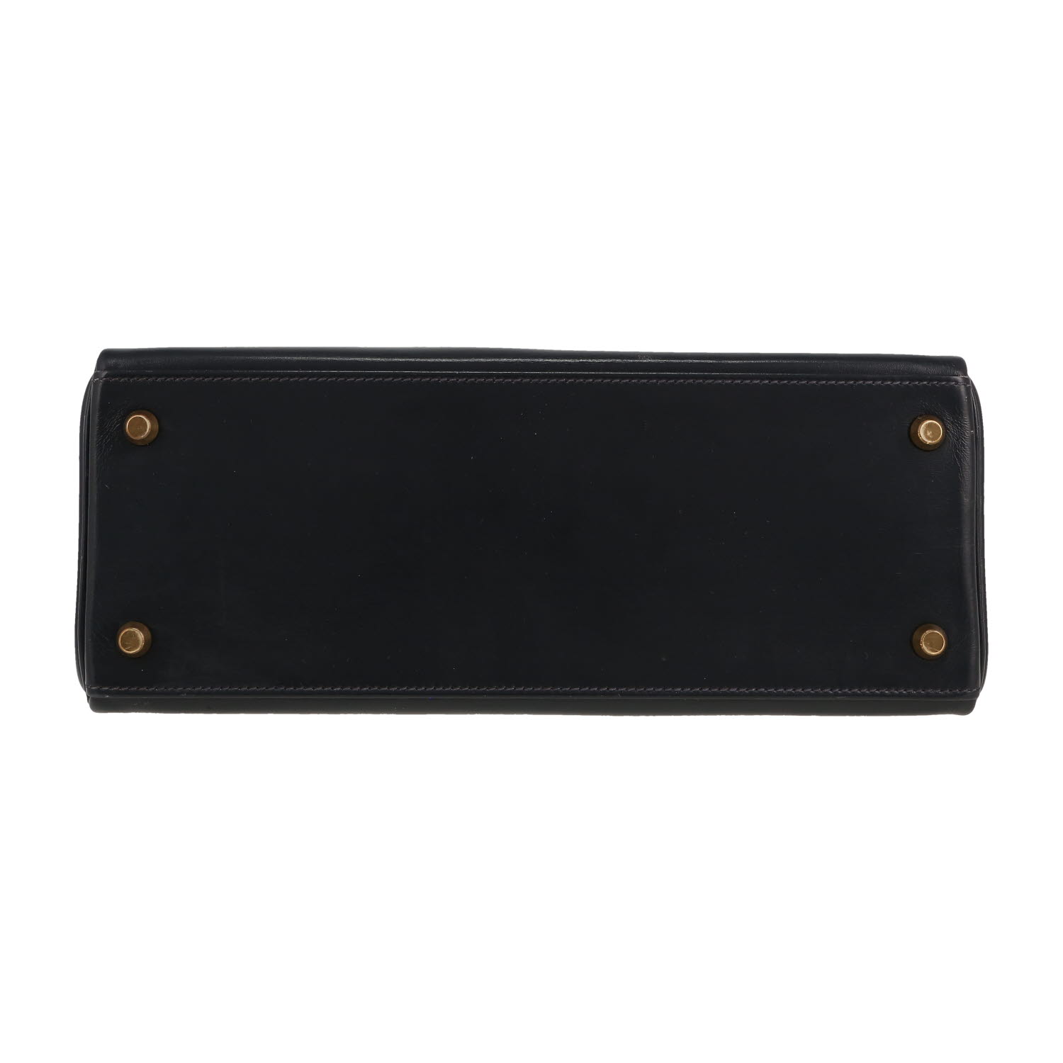 Bolso de mano Hermès  Kelly 28 cm en cuero box azul oscuro - Detail D1