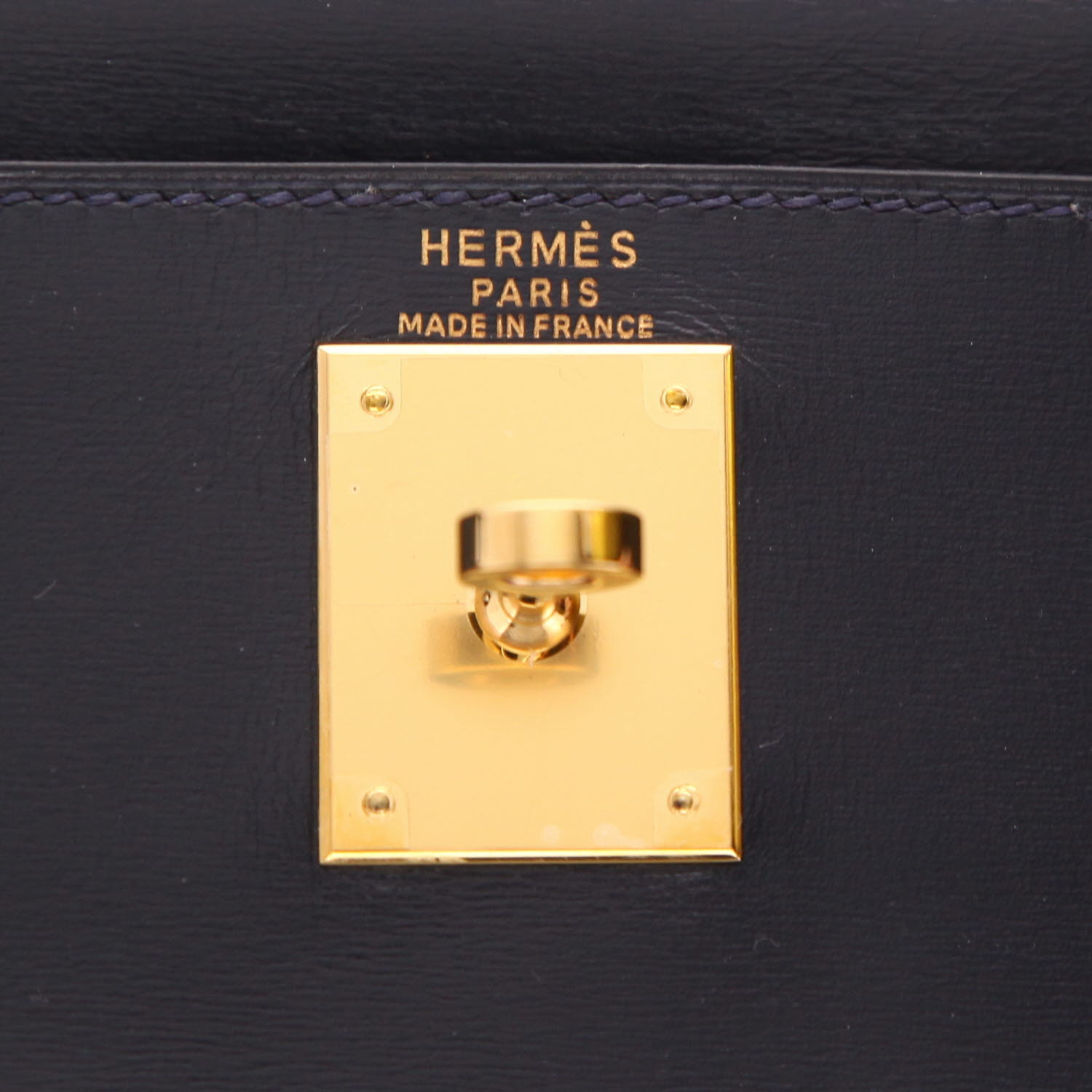 Borsa Hermès  Kelly 28 cm in pelle box blu scuro - Detail D2