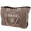 Shopping bag Chanel  Deauville in tela marrone e pelle beige - 00pp thumbnail