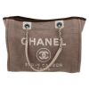 Chanel  Deauville shopping bag  in brown canvas  and beige leather - Detail D2 thumbnail