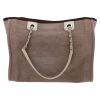 Chanel  Deauville shopping bag  in brown canvas  and beige leather - Detail D7 thumbnail