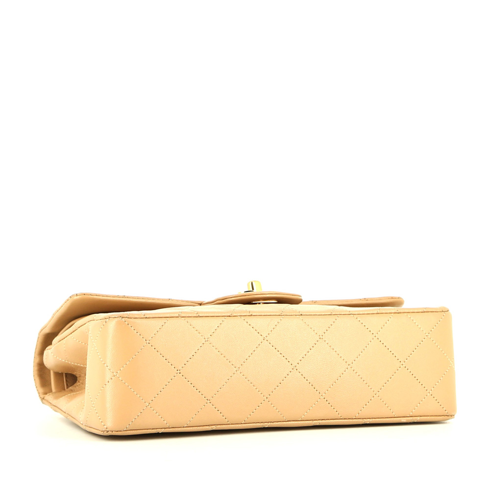 Borsa a tracolla Chanel  Timeless Petit in pelle trapuntata beige - Detail D5