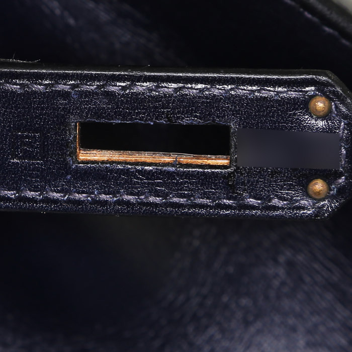 Borsa Hermès  Kelly 32 cm in pelle box blu indaco - Detail D5