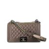 Chanel  Boy shoulder bag  in golden brown quilted leather - 360 thumbnail