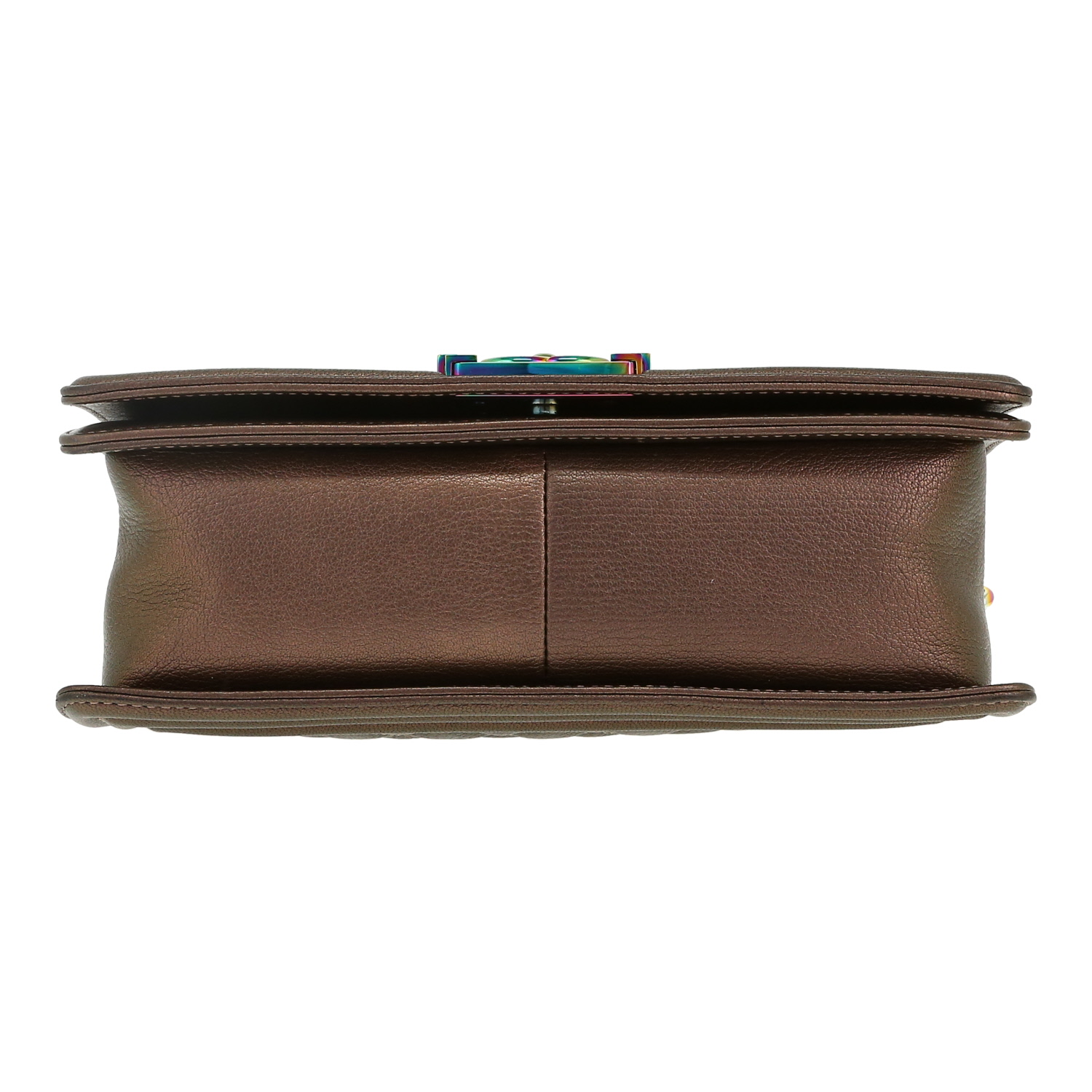 Sac bandoulière Chanel  Boy en cuir matelassé mordoré - Detail D1