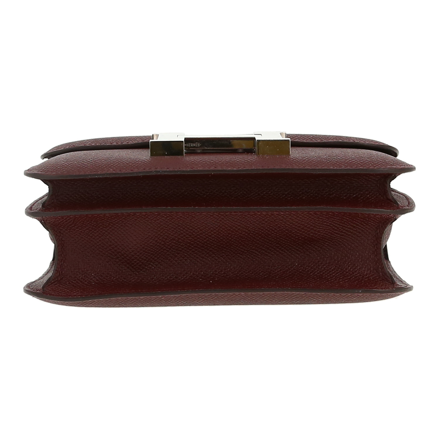 Bolso bandolera Hermès  Constance mini  en cuero epsom rojo Sellier - Detail D1