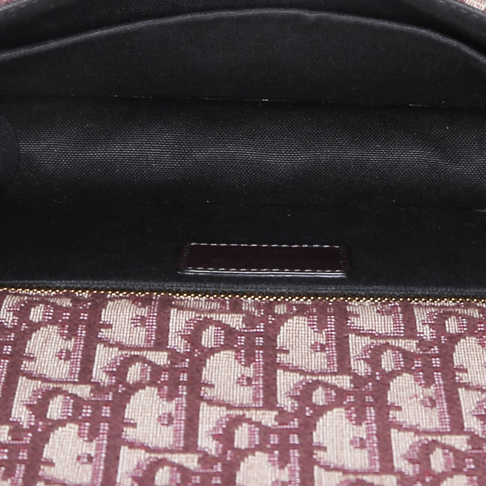 Sac à main Dior  30 Montaigne en toile monogram Oblique bordeaux - Detail D3