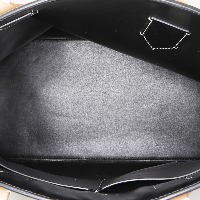 Burberry   shopping bag  in brown logo canvas  and natural leather - Detail D2