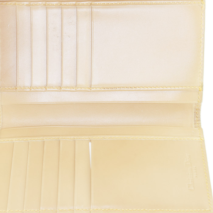 Dior   wallet  in blue denim canvas  and beige leather - Detail D2