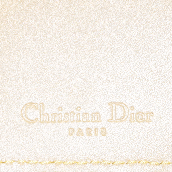 Dior   wallet  in blue denim canvas  and beige leather - Detail D3