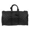 Bolsa de viaje Louis Vuitton  Keepall 45 en lona Monogram gris y cuero negro - Detail D2 thumbnail