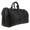 Bolsa de viaje Louis Vuitton  Keepall 45 en lona Monogram gris y cuero negro - Detail D5 thumbnail