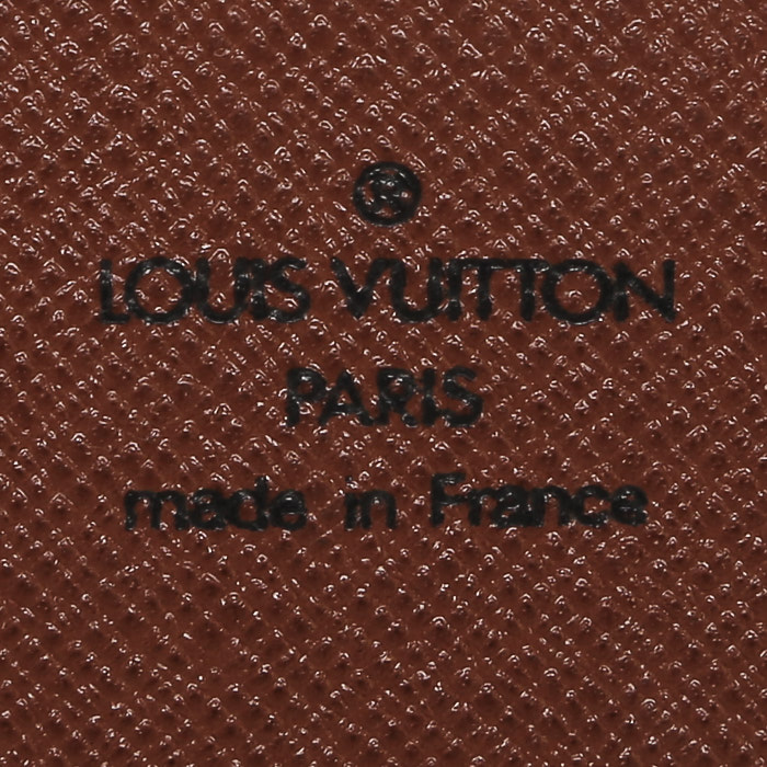 Bolso bandolera Louis Vuitton  Cartouchiére en lona Monogram marrón y cuero natural - Detail D3
