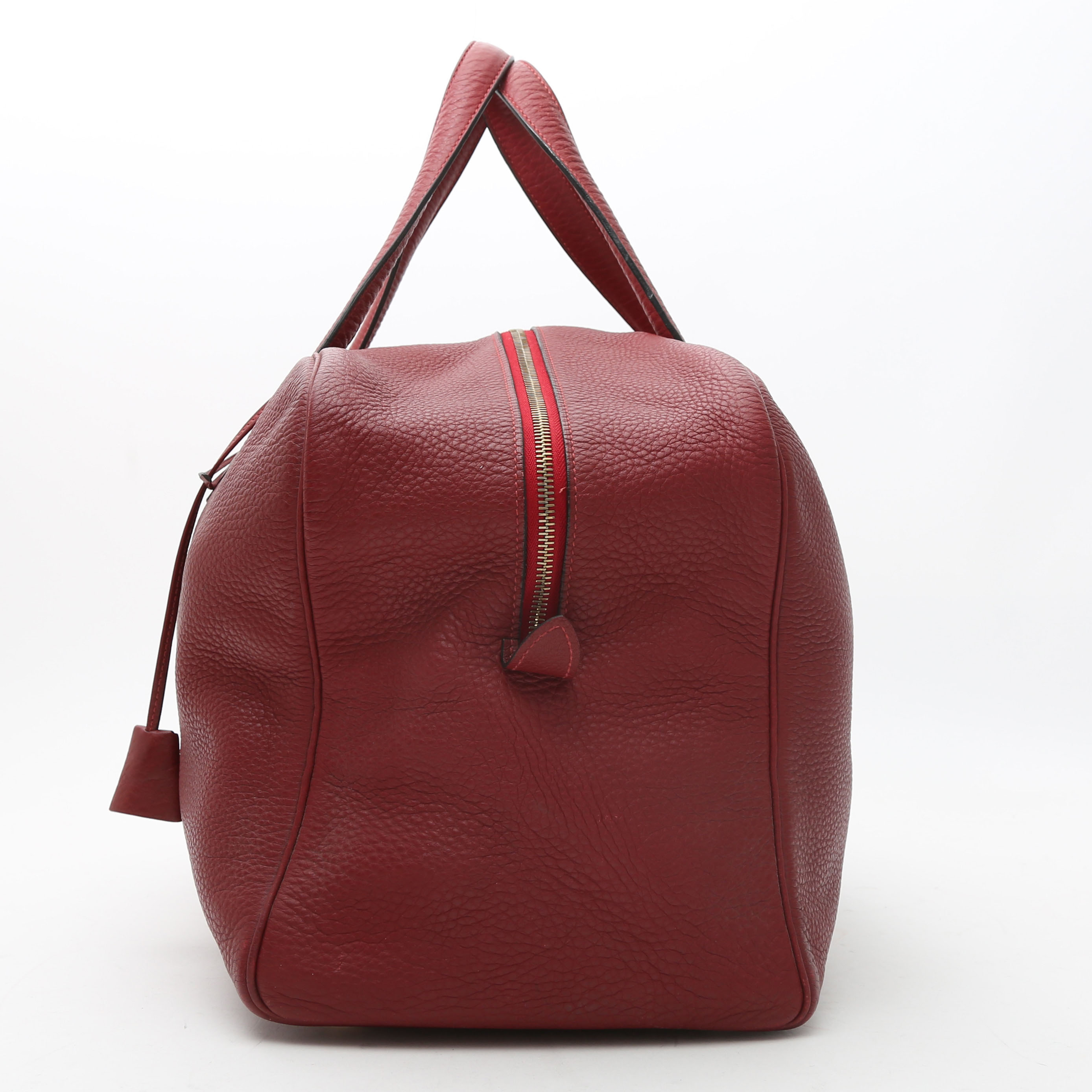 Hermès Victoria travel bag in red H togo leather - Detail D5