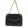 Chanel  Vintage handbag  in black chevrons canvas  and black leather - Detail D2 thumbnail