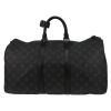 Borsa da viaggio Louis Vuitton  Keepall 45 in tela monogram grigio Graphite e pelle nera - Detail D2 thumbnail