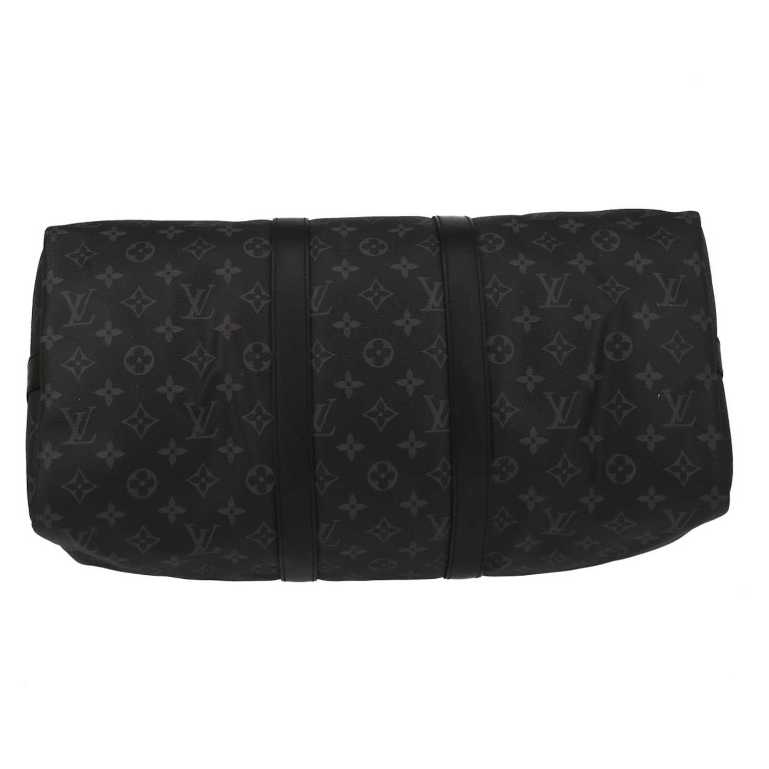 Louis Vuitton  Keepall 45 travel bag  in grey Graphite monogram canvas  and black leather - Detail D4