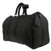 Bolsa de viaje Louis Vuitton  Keepall 45 en lona Monogram gris Graphite y cuero negro - Detail D5 thumbnail