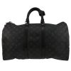 Louis Vuitton  Keepall 45 travel bag  in grey Graphite monogram canvas  and black leather - Detail D7 thumbnail