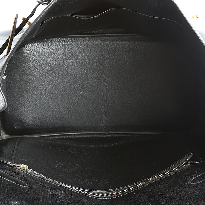 Hermes Haut à Courroies handbag in black box leather - Detail D2