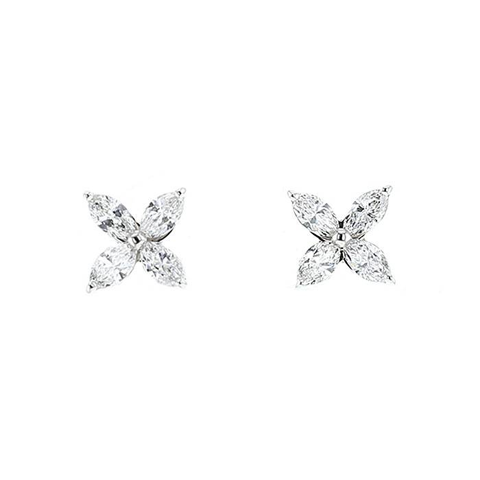 Tiffany & Co Victoria large model earrings in platinium and diamonds - 00pp