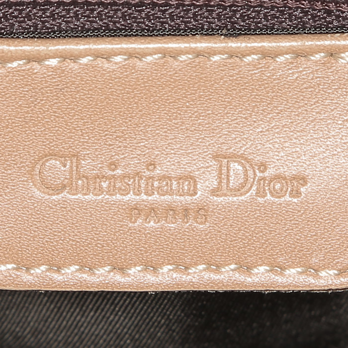 Sac à main Dior  Saddle en toile monogram Oblique marron et cuir gold - Detail D3