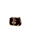 Prada  Cahier shoulder bag  in burgundy velvet  and burgundy leather - 00pp thumbnail
