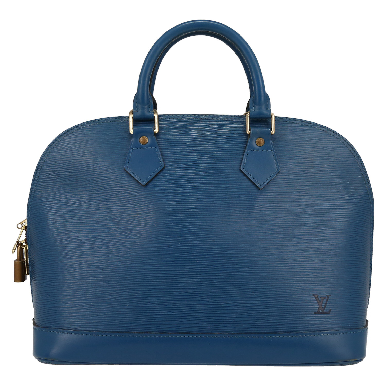 Louis Vuitton  Alma handbag  in blue epi leather - Detail D2
