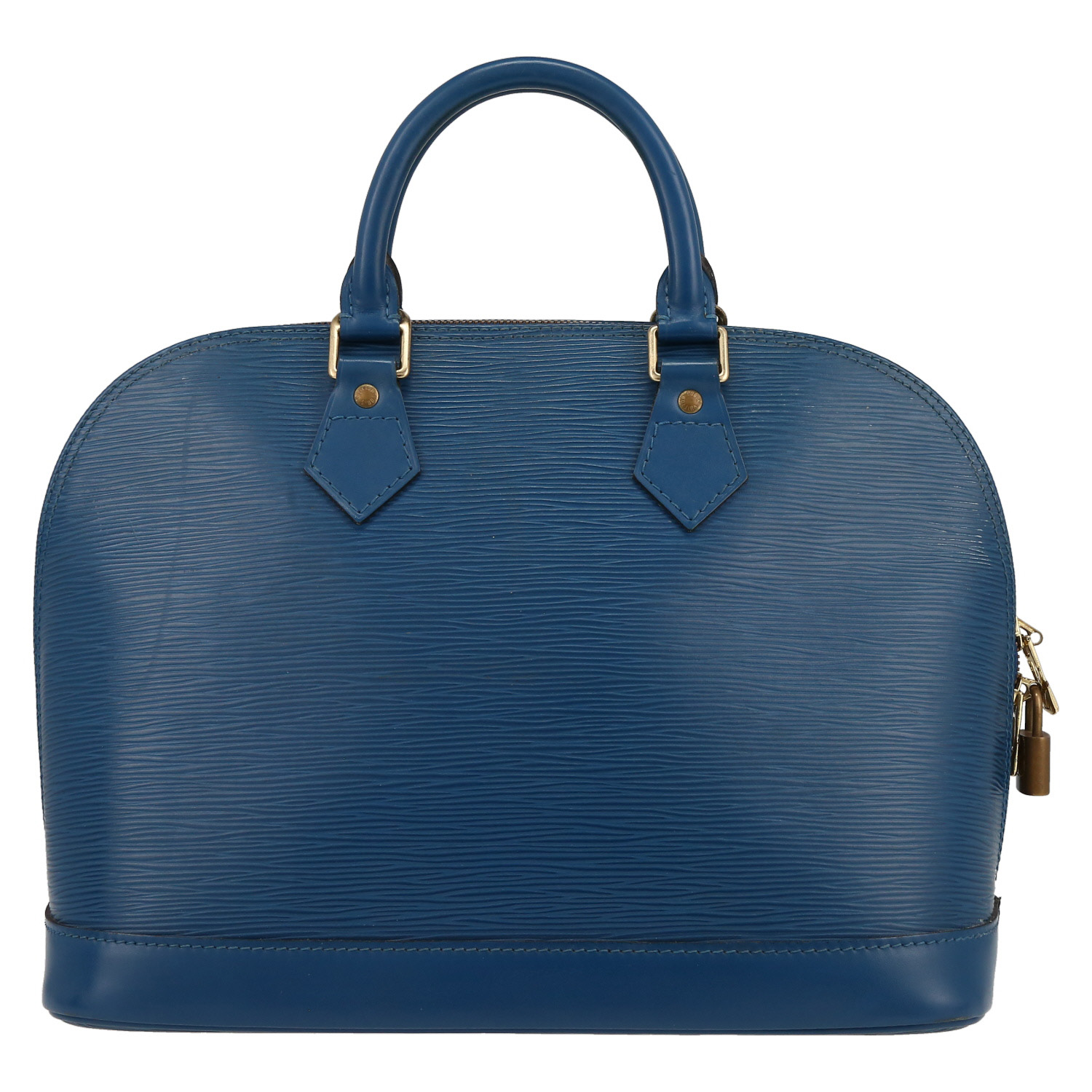 Sac à main Louis Vuitton  Alma en cuir épi bleu - Detail D7