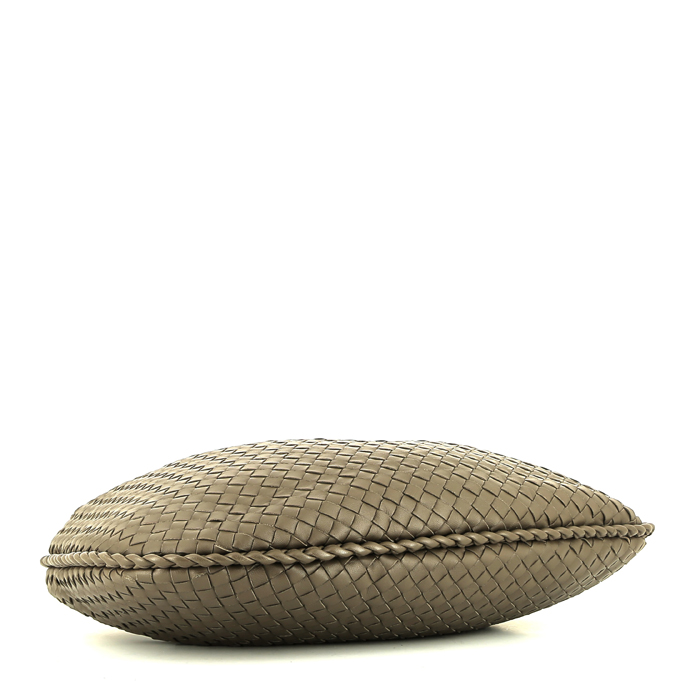 Borsa Bottega Veneta Veneta in pelle intrecciata color talpa - Detail D4