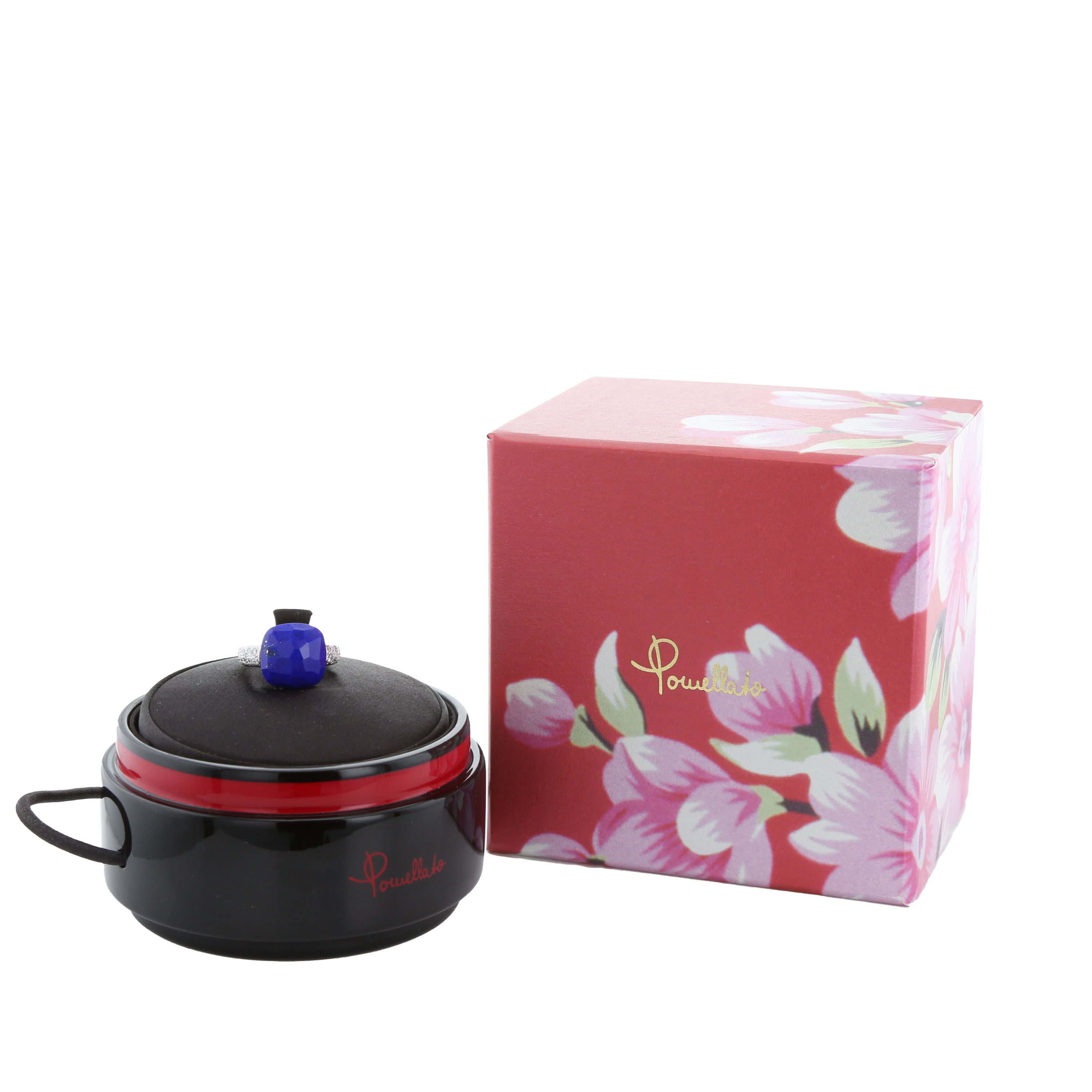 Bague Pomellato Capri grand modèle en or blanc, lapis-lazuli et diamants - Detail D2